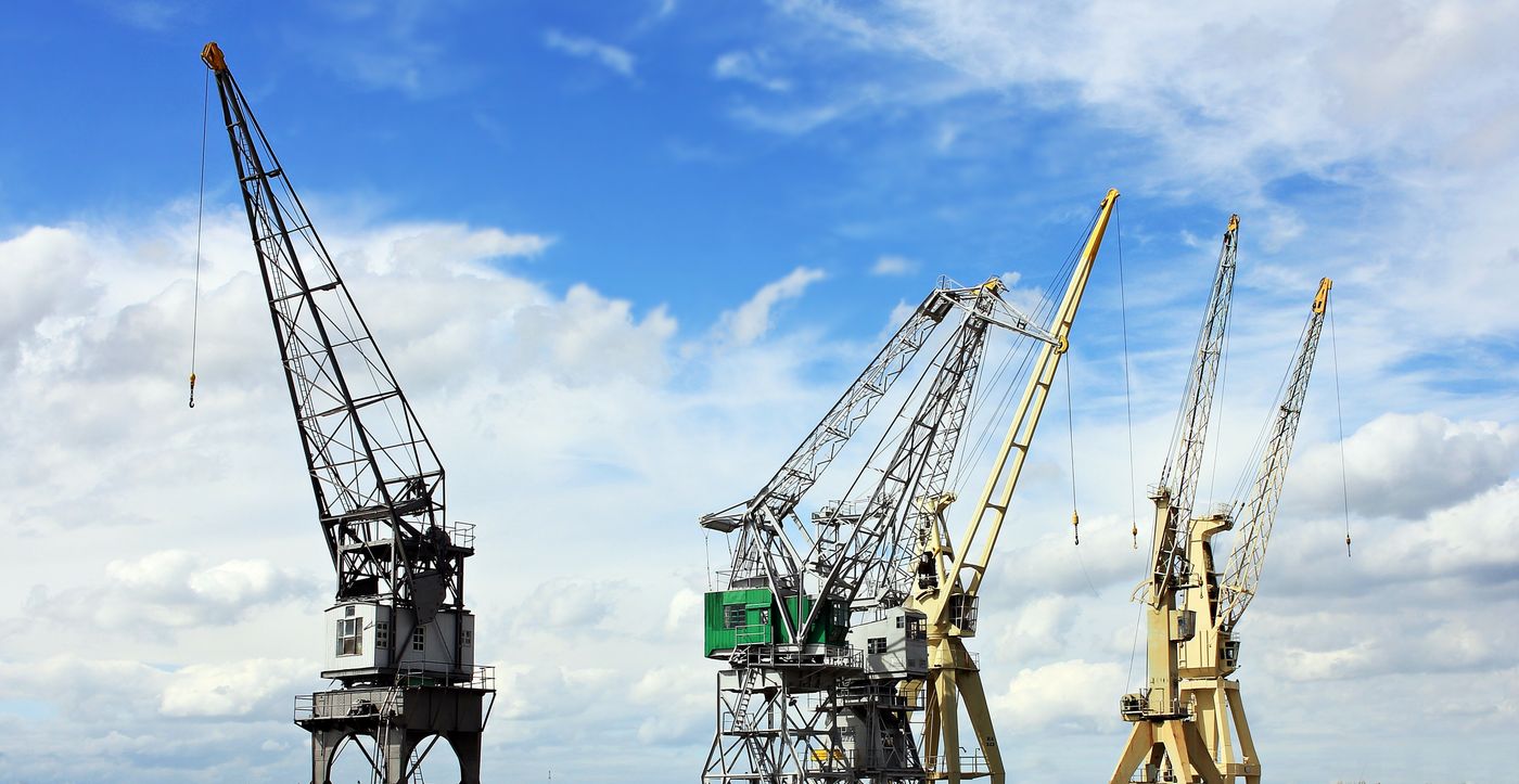Gantry cranes at a container terminal